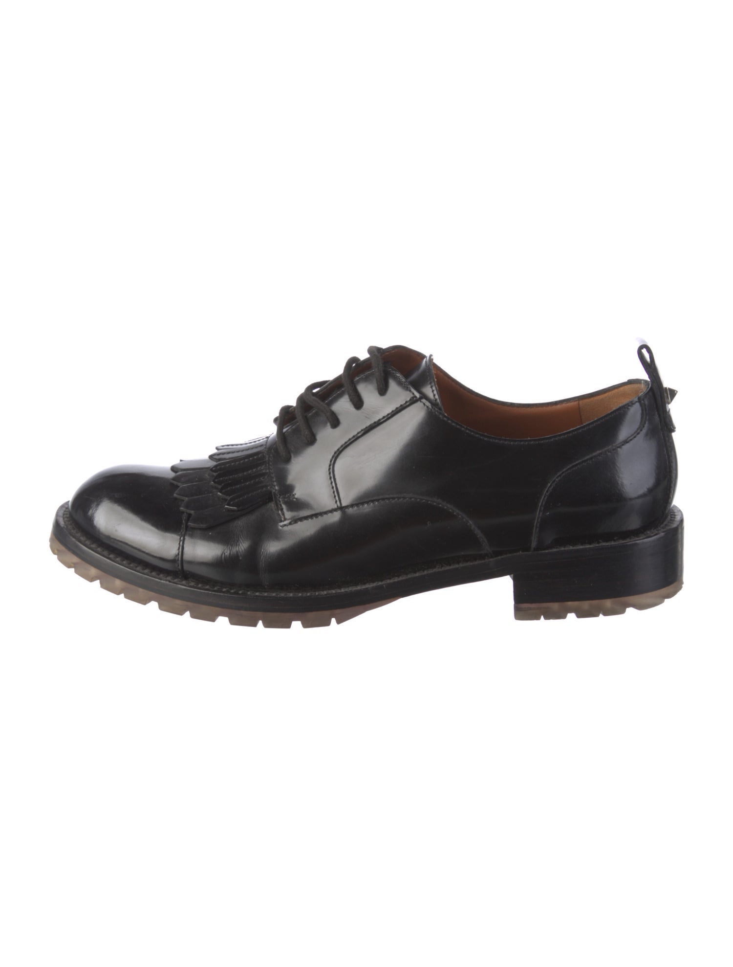 Valentino Rockstud Accents Patent Leather Oxfords